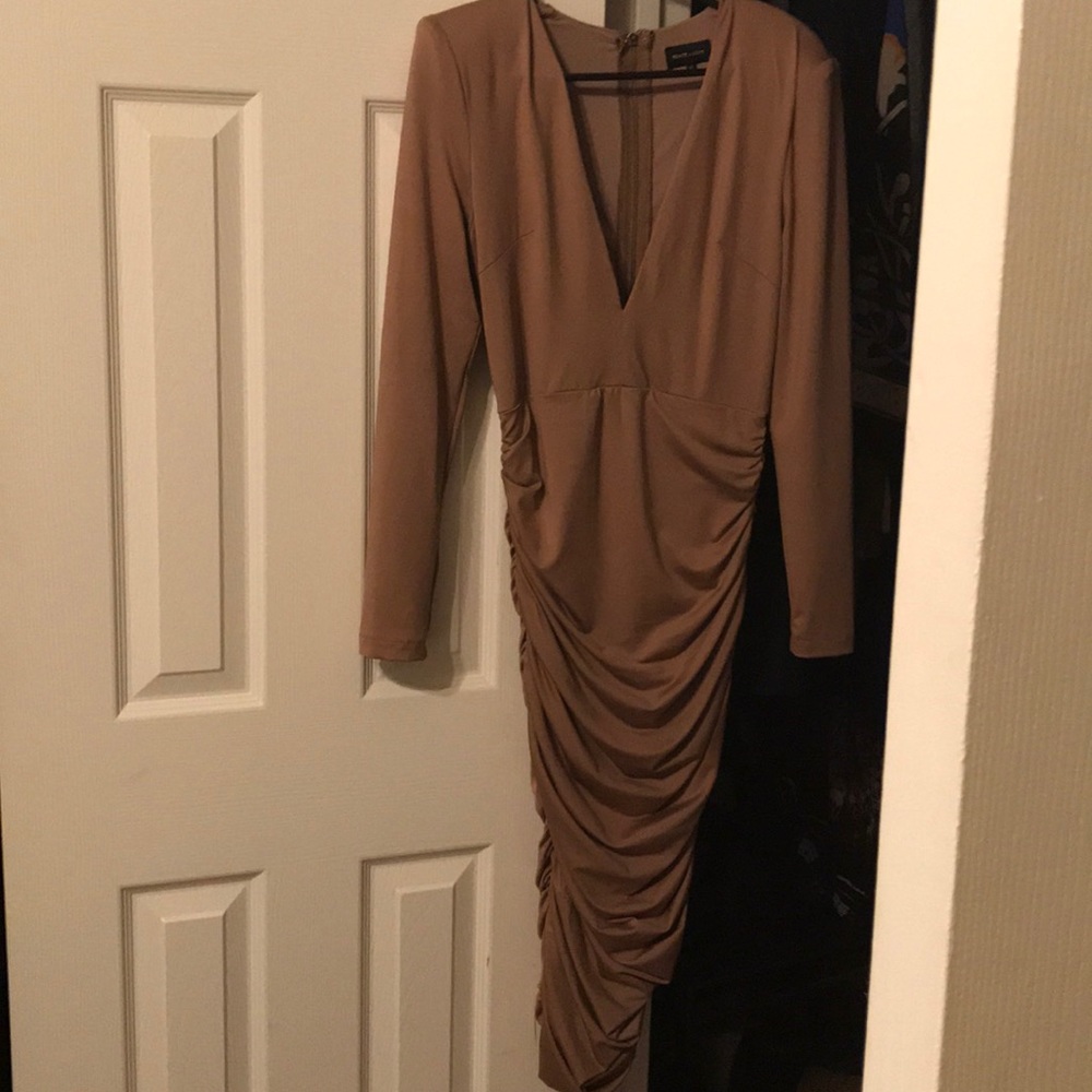 Peace love stretch beige dress